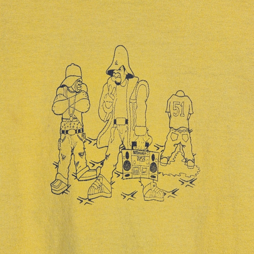 VTG TND Tornado Activewear Mens T Shirt XL Yellow Hip Hop Graphic 2000s Y2K Rare - Picture 13 of 16
